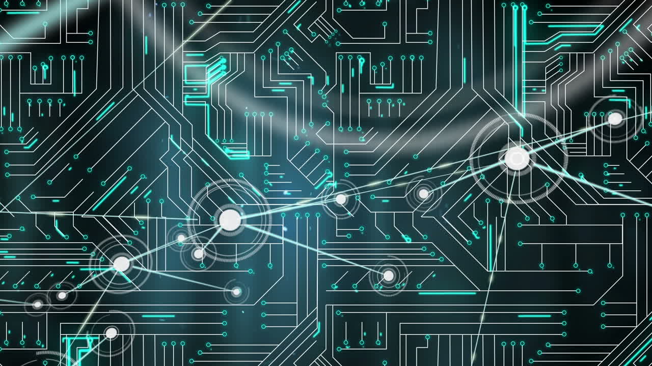 검은색 배경에 연결 네트워크의 애니메이션