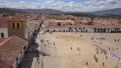 vistas aereas de la ciudad de villa de leyva, boyaca colombia