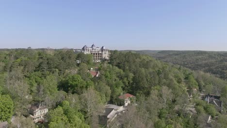 aerial video of approaching the crescent hotel in eureka springs, arkansas