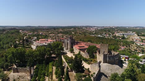 aerial view of monastery convent of christ in tomar, portugal