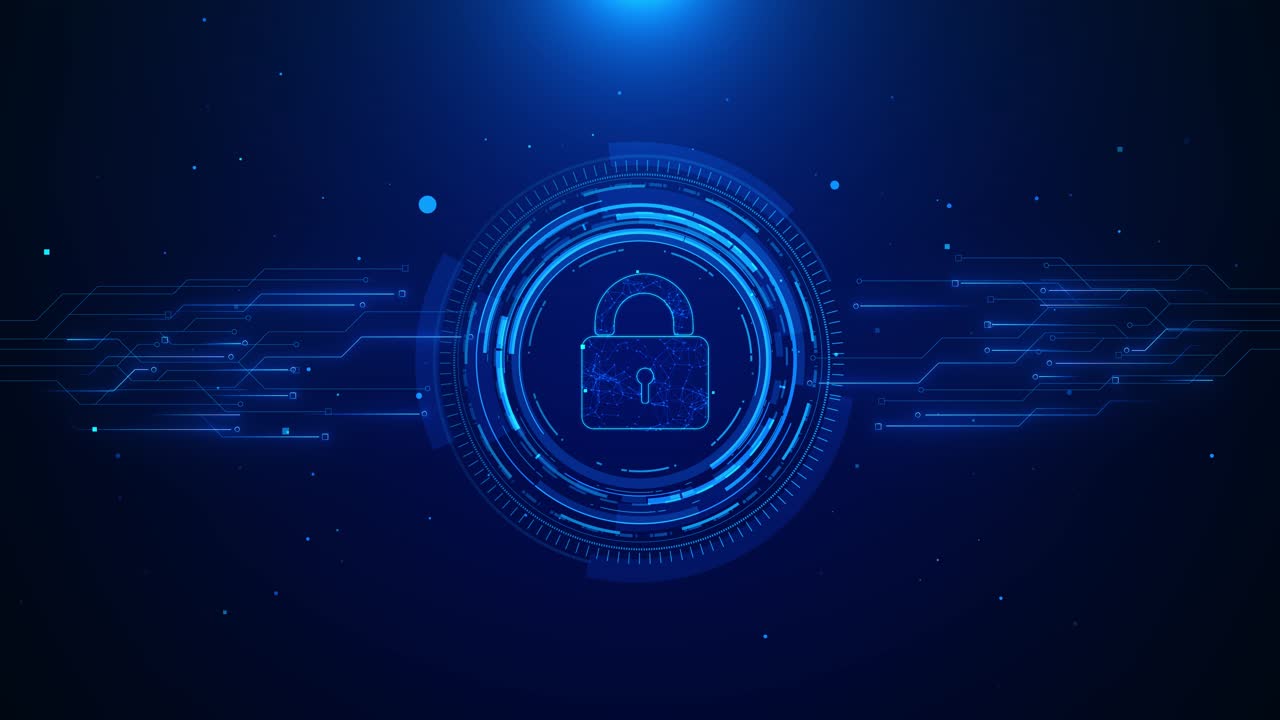 Futuristic hud security safety data protection icon of cyber security digital data network