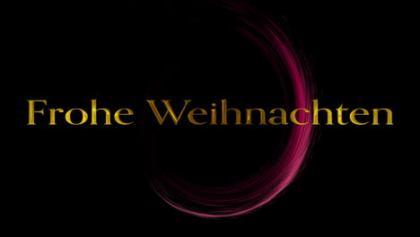 animation of frohe weihnachten text over glowing lights on black background