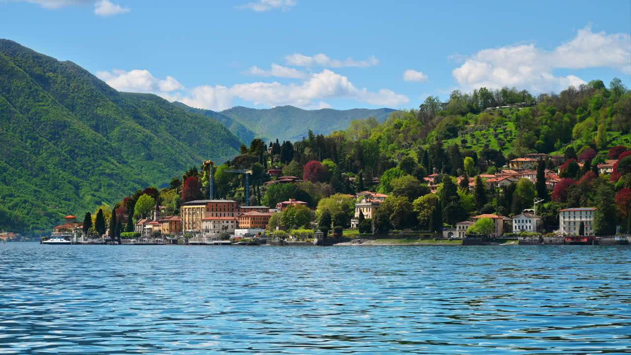 Scenic view of Lake Como and the town of Menaggio, Italy