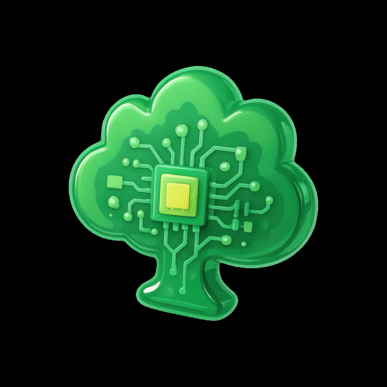 Eco-friendly technology concept illustration animation isolated asset, transparent 4K video, alpha