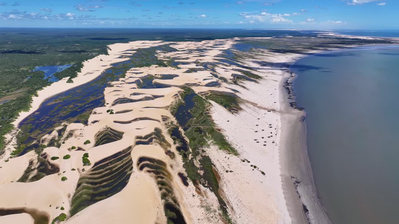 Villaggio di Tutoia a Tutoia, Maranhão, Brasile. Delta fluviale più grande. Paesaggio urbano costiero. Villaggio di Tutoia a Maranhão. Scenario fluviale. Sfondo naturale. Destinazione turistica. Nord-est del Brasile