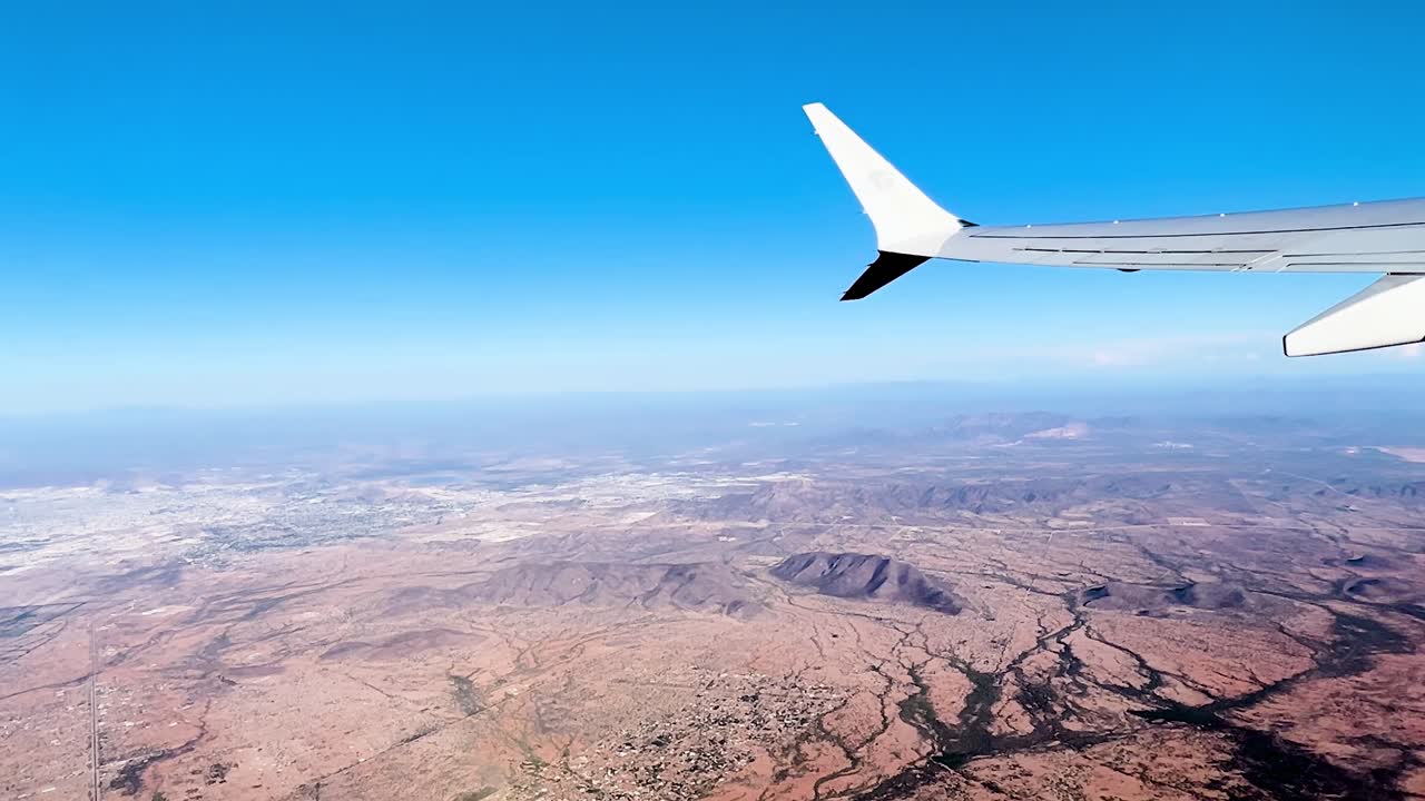 Billede af Sonora-ørkenen fra flyvinduet