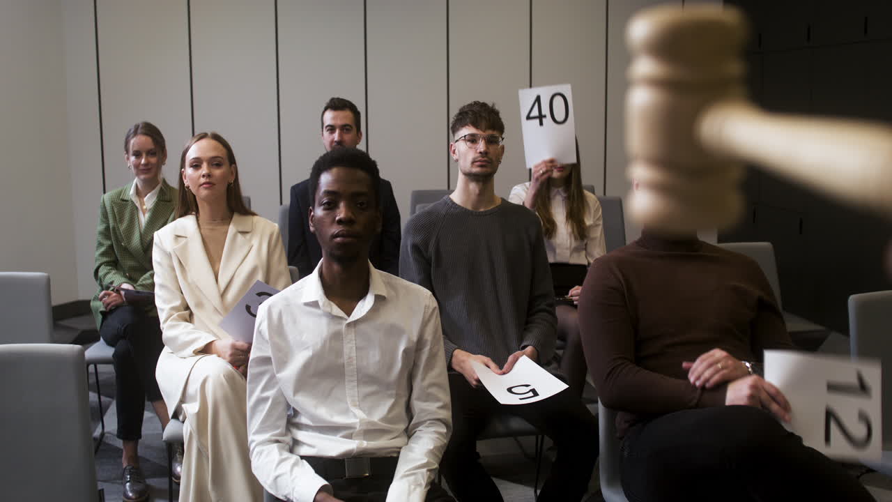 경매 세션에 있는 사람들