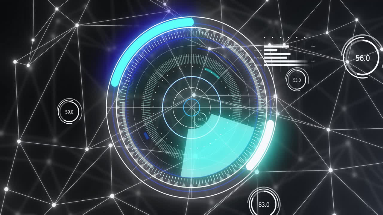 검은색 배경에서 스 스캔과 연결의 애니메이션