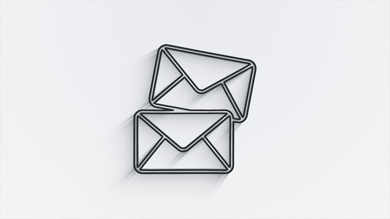 diseño de icono de sombra de línea de medios sociales aislado en fondo blanco. icono web de esquema. gráficos en movimiento.