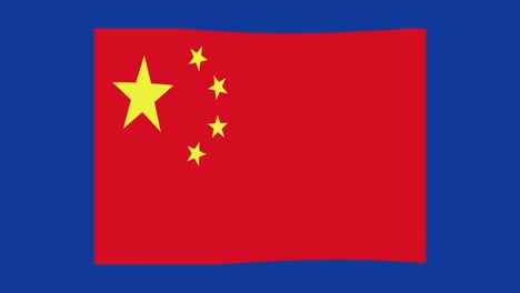 animación en bucle de la bandera de china agitando