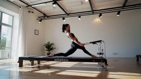 pilates workout in a studio