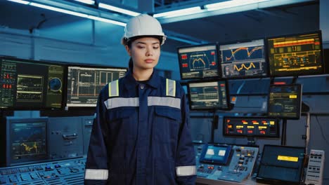 female engineer in control room