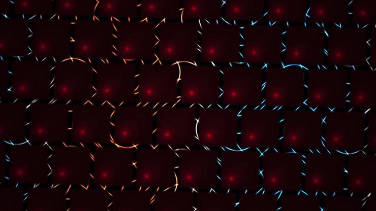 Fundo Abstrato de Quadrados de Grade Neon Brilhantes