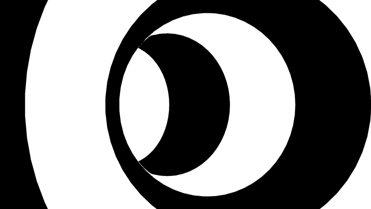 túnel hipnótico blanco y negro. bucle sin costuras