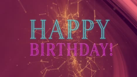 animación del texto de feliz cumpleaños sobre las formas
