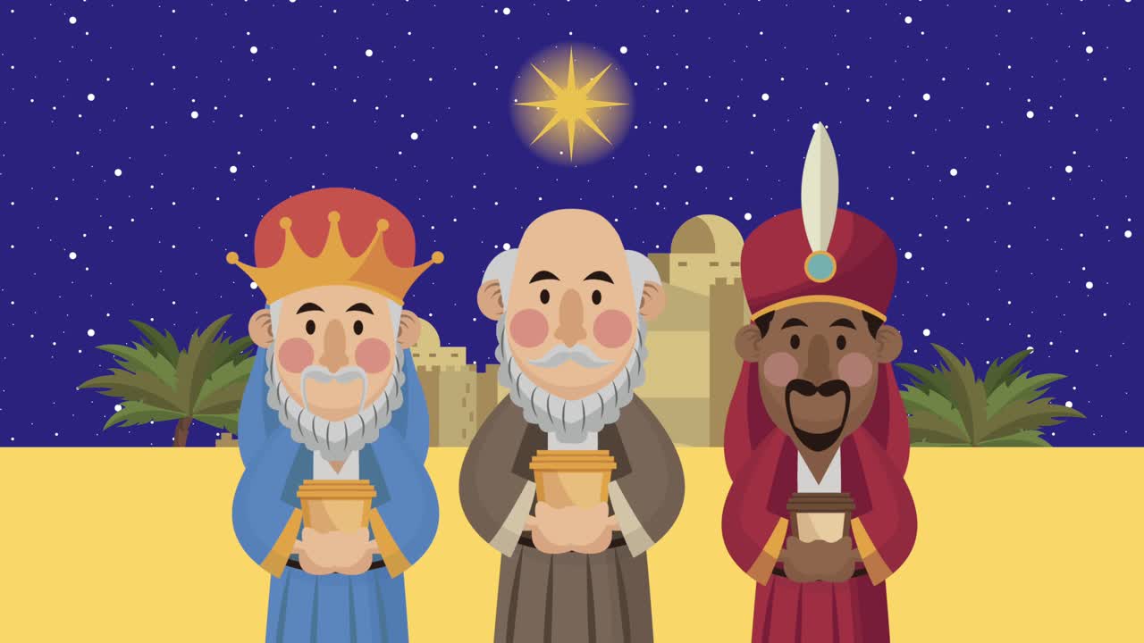animado de buenas navidades con reyes mágicos
