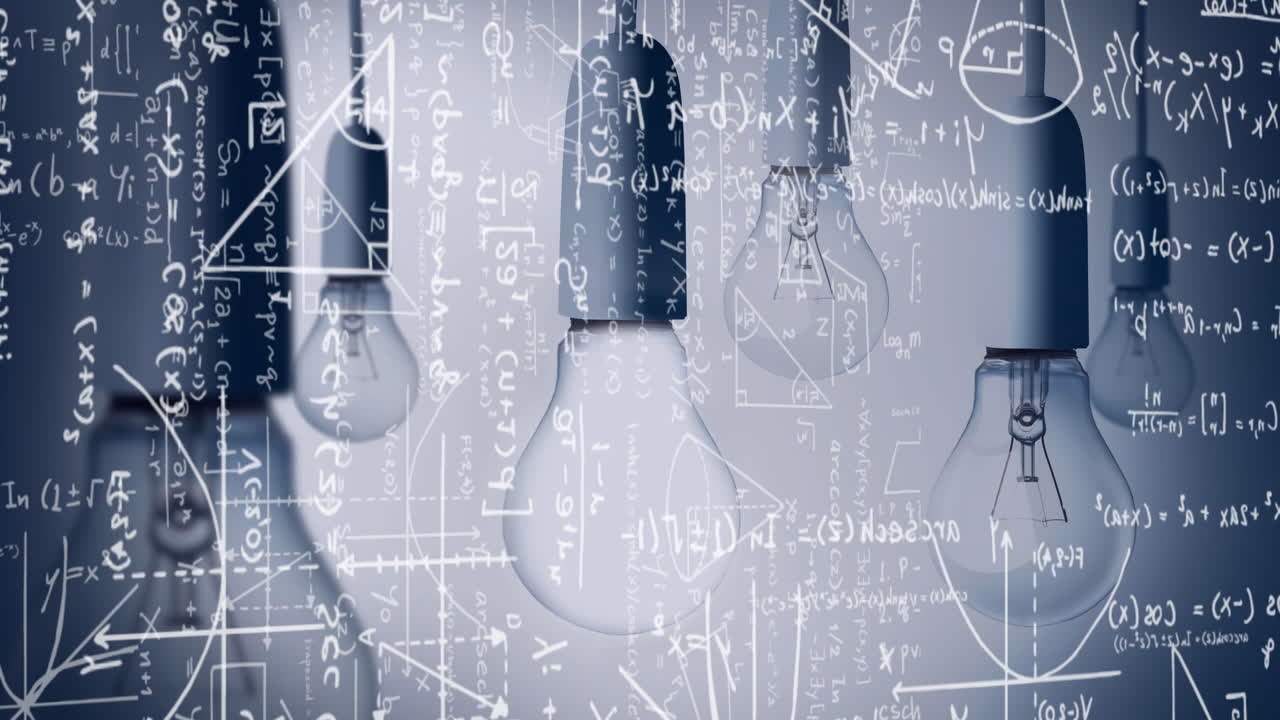 전구의 애니메이션과 과학 공식 데이터 처리