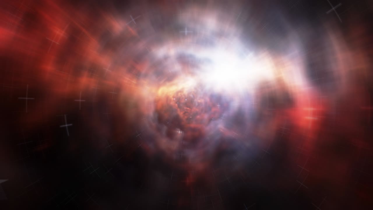 un bucle sin costuras abstracto viajando a través del cielo con campos estelares cósmicos en el espacio. exploración de galaxias de astronomía 4k 3d en el espacio-tiempo de fantasía movimiento de luz abstracto. vuelo sin fin a través de nubes galácticas.