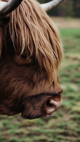 close-up shots of a shaggy highland cow