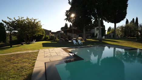 shot of swimming pool in 4k italy