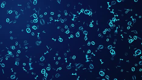 4k blue flying through text digital binary loop animation background data polygon spectrum digital