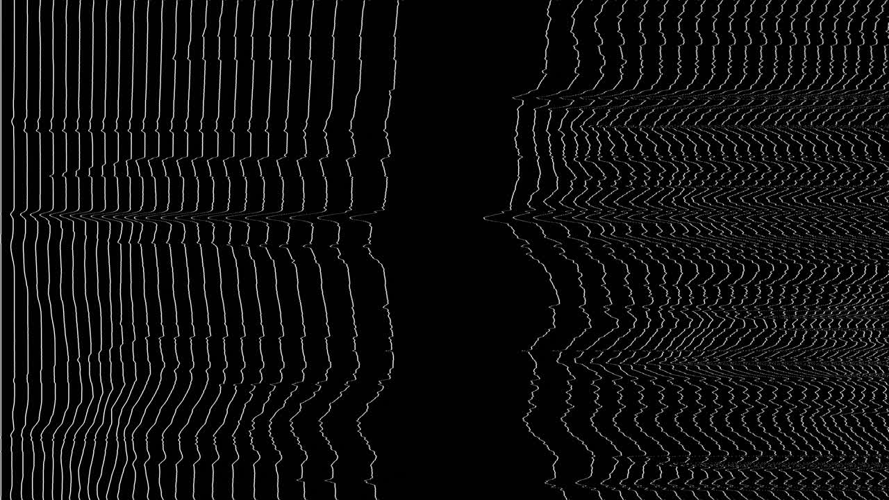 una animación de onda blanca que representa la modulación de los datos contra un fondo negro