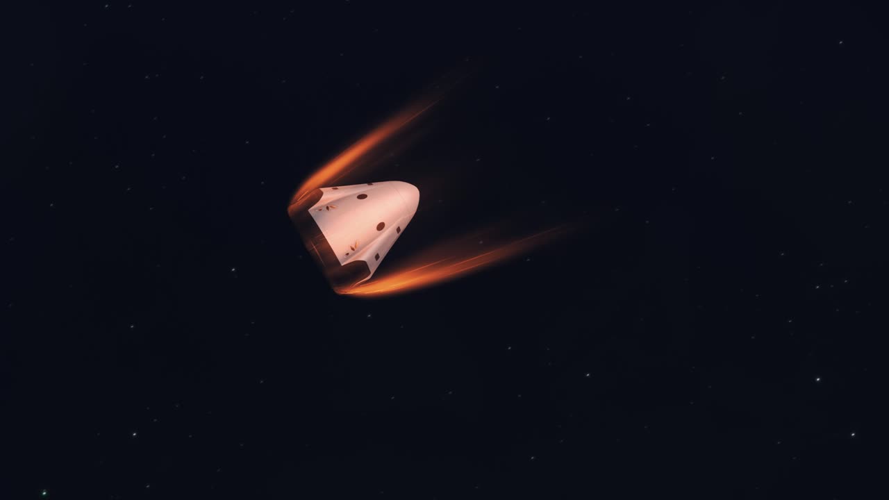 Premium Stock Video Space Capsule Reentry In The Atmosphere