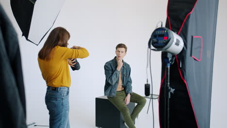 professional photo shoot in a studio