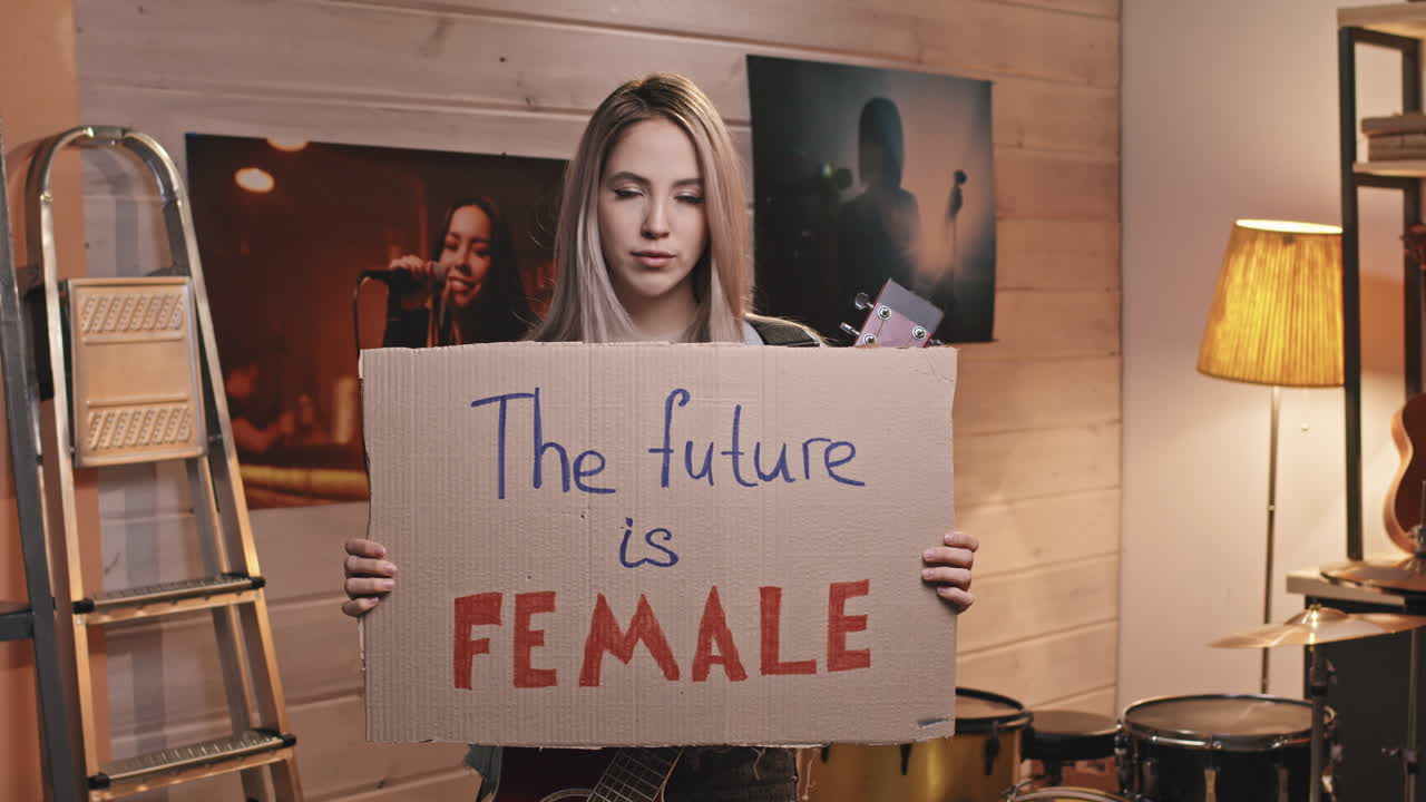 Female Guitarist With Future Is Female Sign