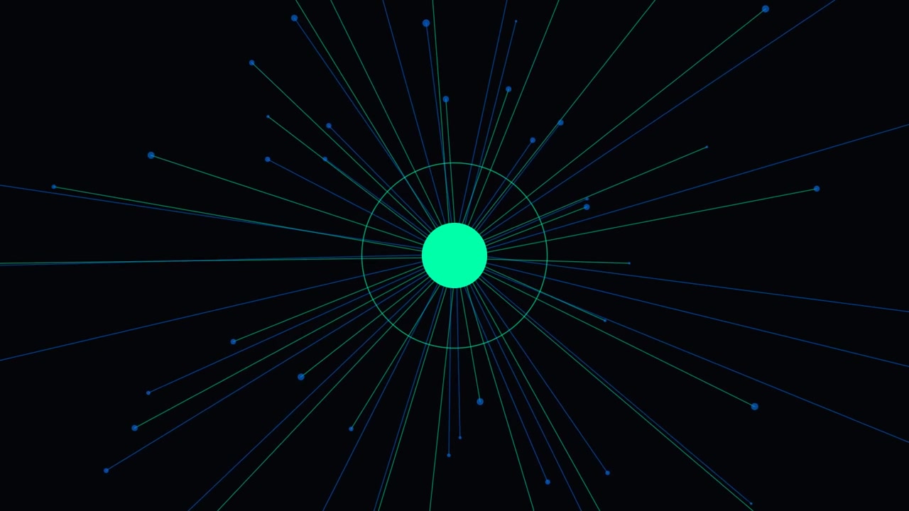 Abstract Motion Graphic of Expanding Network Nodes