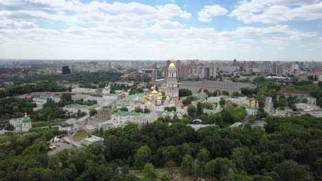 aerial view of kiev-pechersk lavra ukrainian orthodox monastery