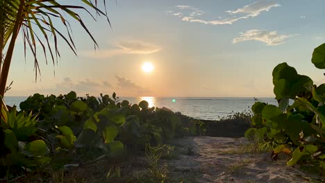 Timelapse:-Salida-Del-Sol-Sobre-El-Mar-Caribe-Desde-La-Playa-De-Tulum