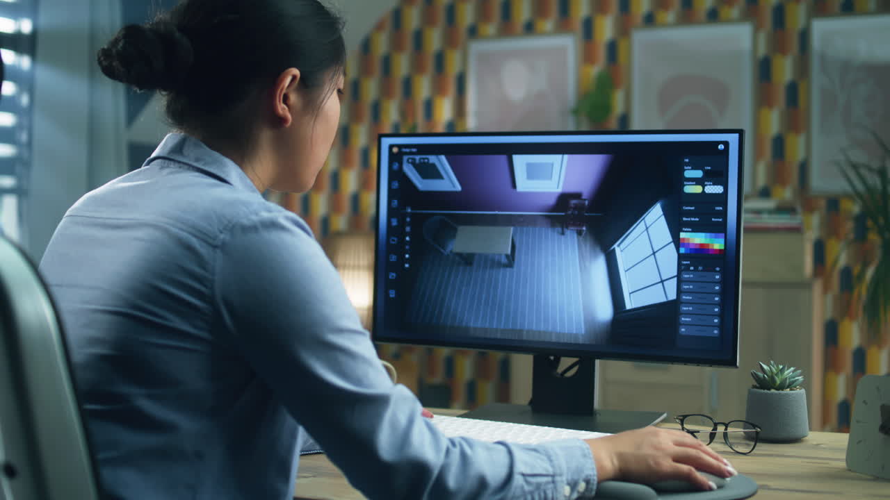 3D Designer Making Interior of House