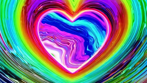 colorful abstract heart with psychedelic swirls