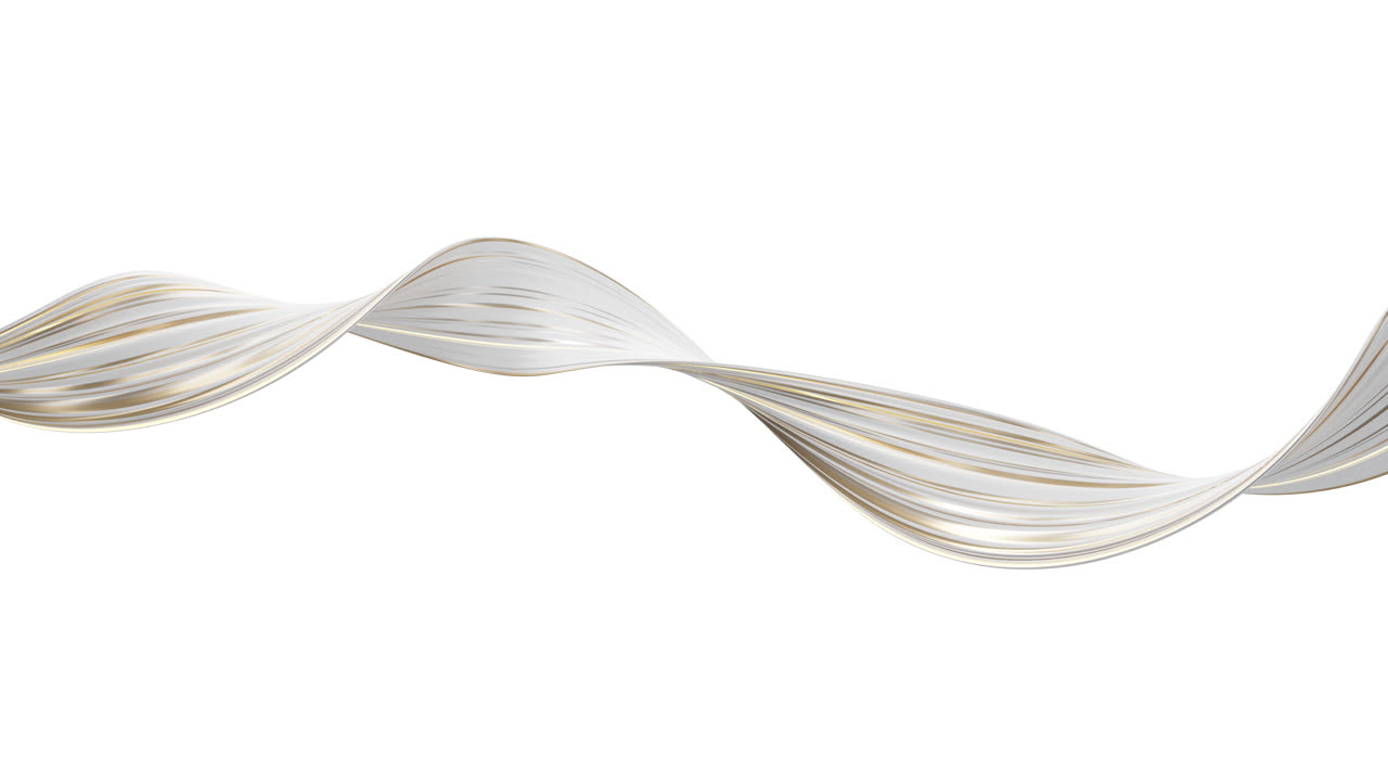 Linee curve fluide astratte in loop con canale alfa, rendering 3D