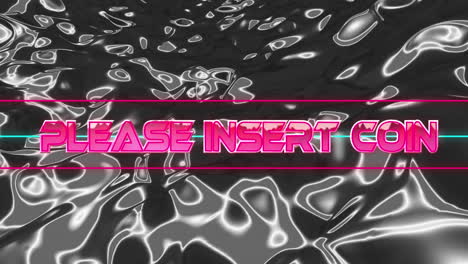 animation of please insert coin in digital abstract space