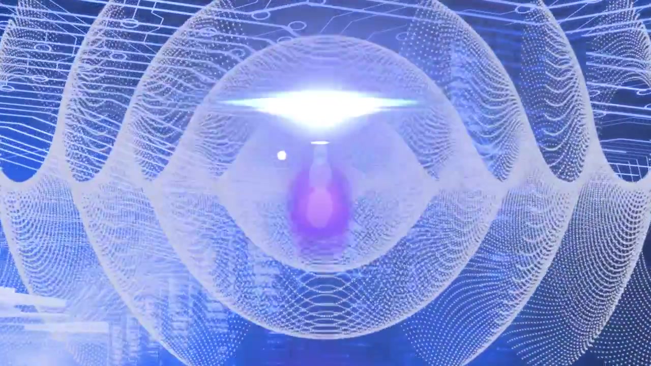 Abstract Digital Waveform Animation with Circuit Board Background
