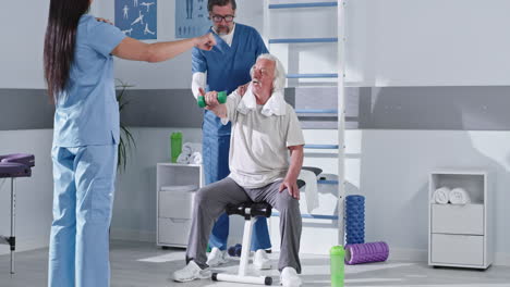 physical therapy session for elderly patient