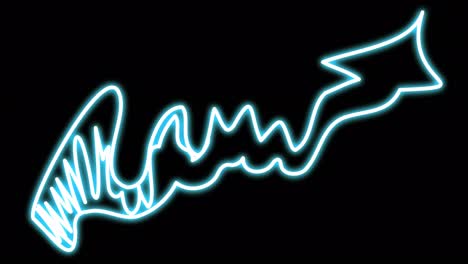 neon arrow doodle with upward movement.