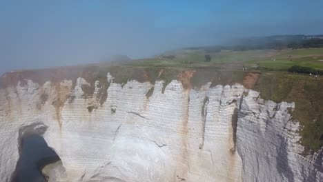 aerial view of the cliffs of etretat, france