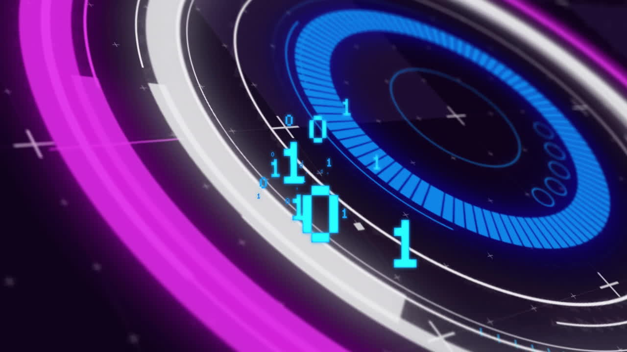 animación del procesamiento de datos sobre el escaneo de alcance sobre fondo negro