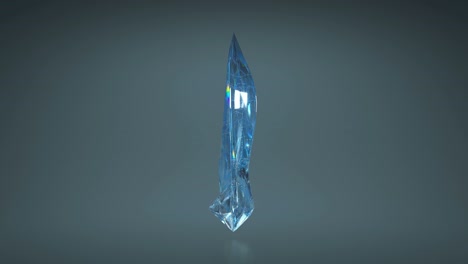 raw blue crystal is rotating 3d render seamless loop animation