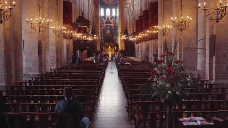 grand interior of a historic church or cathedral