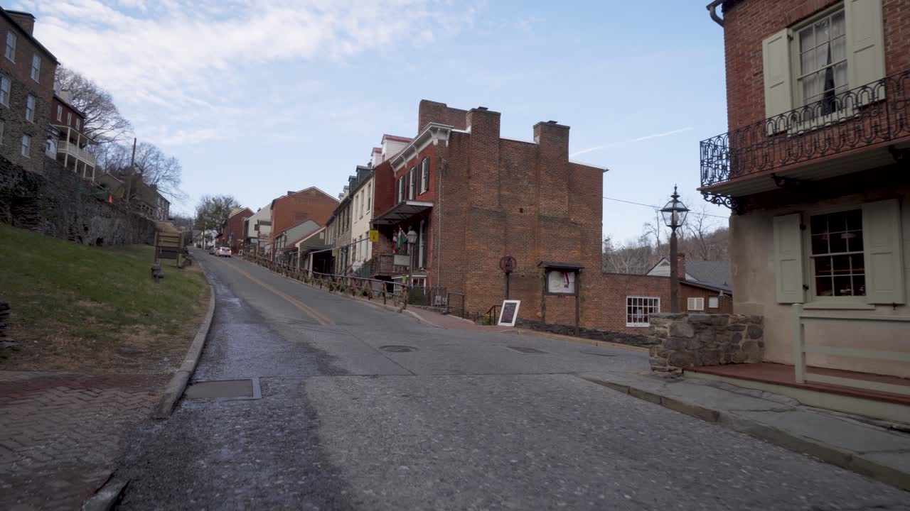 Street view of historic buildings