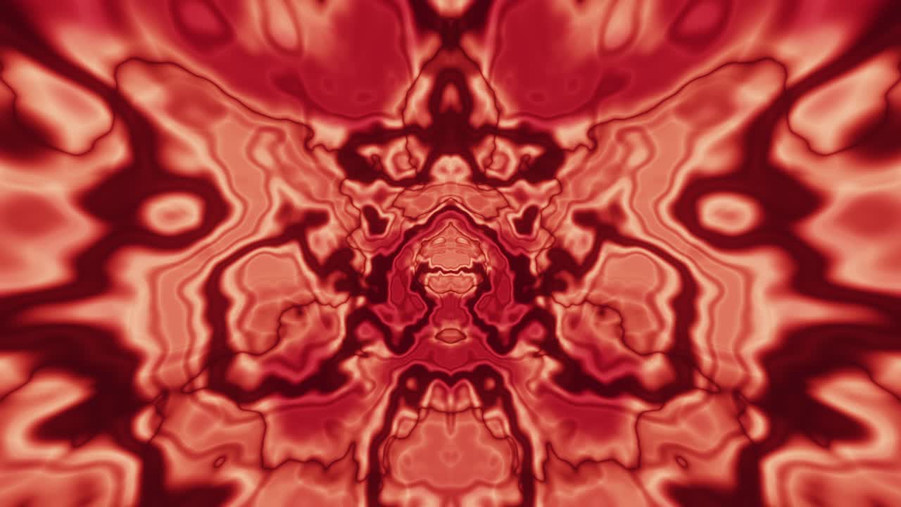 Dans af den ildfulde flamme-fønix trance og trippy abstrakt – sømløst gentagende trippy kalejdoskop-korridor baggrund til melodisk psychill, time-lapse chillout VJ musikvideoer