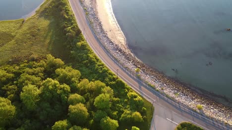 aerial views of coastal roads in jamestown rhode island