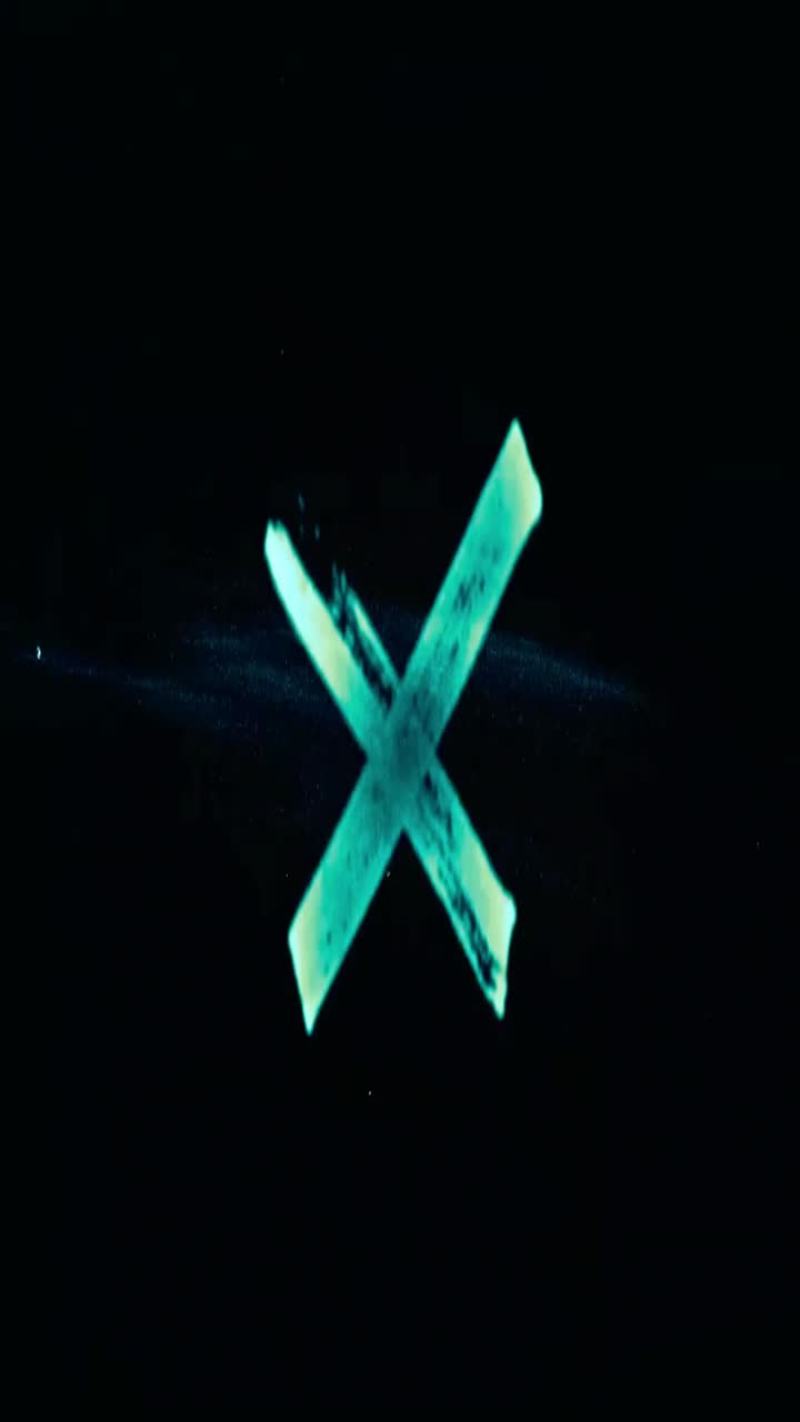 Dynamic Neon Symbols Appearing and Disappearing on Dark Background