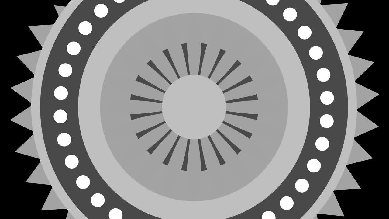 흑백 그림은 스트로보스코피와 최면 효과를 가지고 있으며 시계 방향으로 회전하고 크기를 증가시니다.