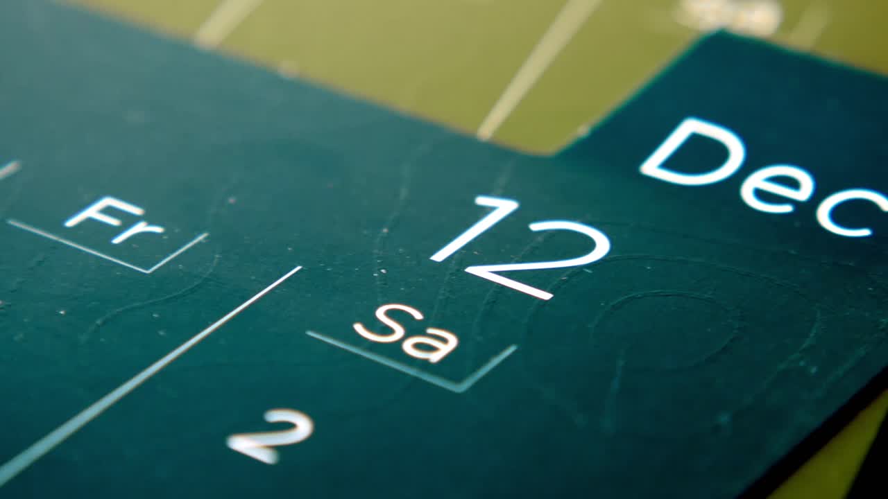 primer plano de un calendario