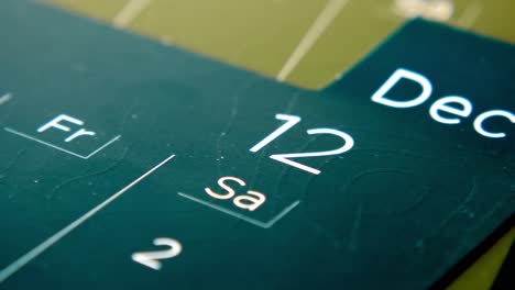 close-up of a calendar